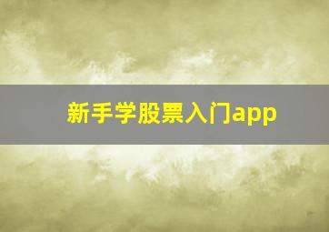 新手学股票入门app