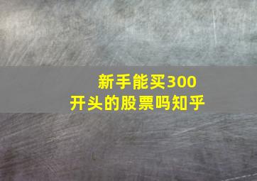 新手能买300开头的股票吗知乎