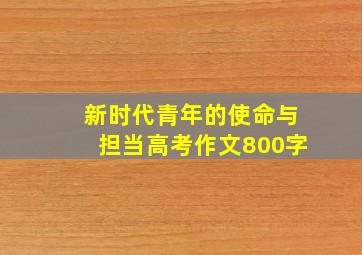 新时代青年的使命与担当高考作文800字