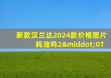 新款汉兰达2024款价格图片耗油吗2·0T