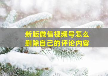 新版微信视频号怎么删除自己的评论内容