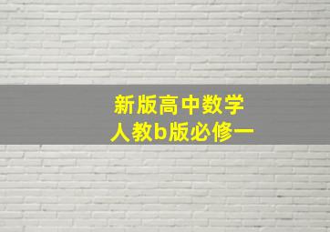 新版高中数学人教b版必修一