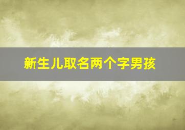 新生儿取名两个字男孩