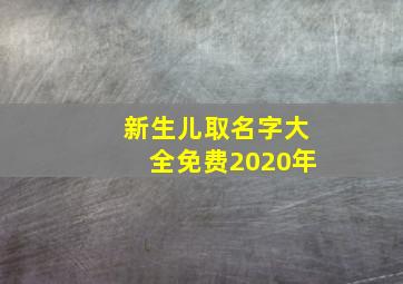 新生儿取名字大全免费2020年