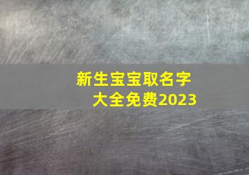 新生宝宝取名字大全免费2023