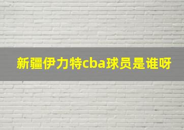 新疆伊力特cba球员是谁呀