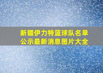 新疆伊力特篮球队名单公示最新消息图片大全