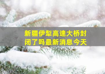 新疆伊犁高速大桥封闭了吗最新消息今天