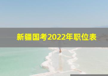 新疆国考2022年职位表