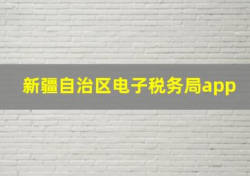 新疆自治区电子税务局app