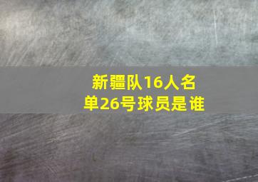 新疆队16人名单26号球员是谁