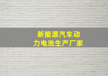 新能源汽车动力电池生产厂家