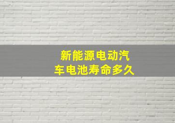 新能源电动汽车电池寿命多久