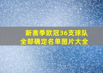 新赛季欧冠36支球队全部确定名单图片大全