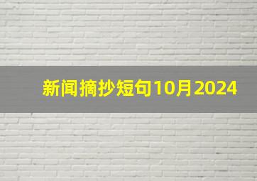 新闻摘抄短句10月2024