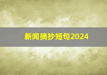 新闻摘抄短句2024