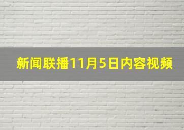 新闻联播11月5日内容视频