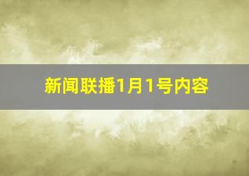 新闻联播1月1号内容