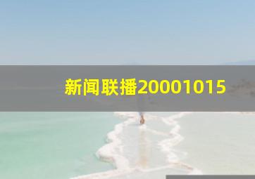 新闻联播20001015