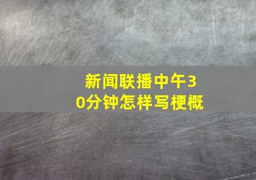 新闻联播中午30分钟怎样写梗概