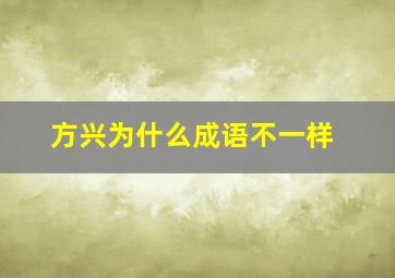 方兴为什么成语不一样