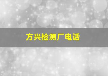 方兴检测厂电话