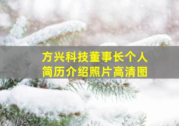 方兴科技董事长个人简历介绍照片高清图