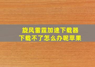 旋风雷霆加速下载器下载不了怎么办呢苹果