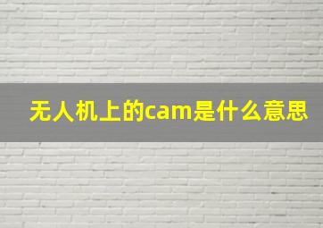 无人机上的cam是什么意思