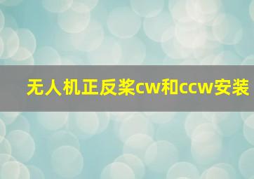 无人机正反桨cw和ccw安装