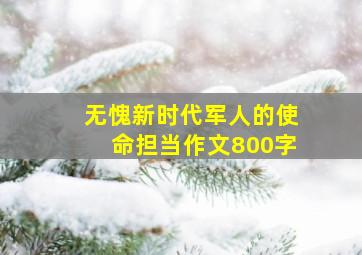 无愧新时代军人的使命担当作文800字