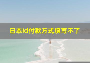 日本id付款方式填写不了