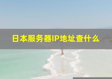 日本服务器IP地址查什么