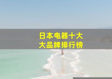 日本电器十大大品牌排行榜