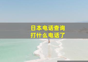 日本电话查询打什么电话了