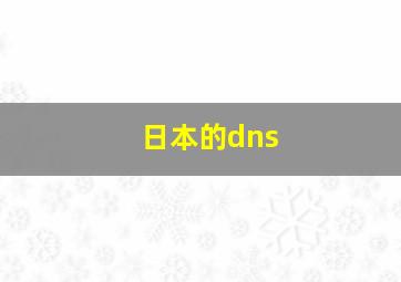 日本的dns