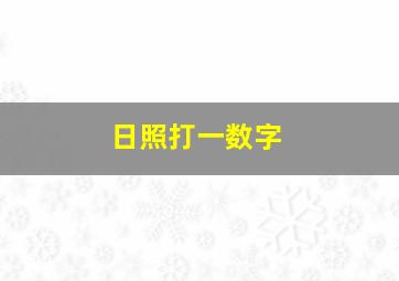 日照打一数字