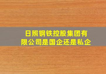 日照钢铁控股集团有限公司是国企还是私企