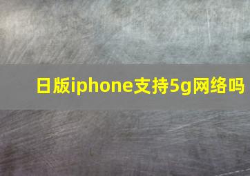 日版iphone支持5g网络吗