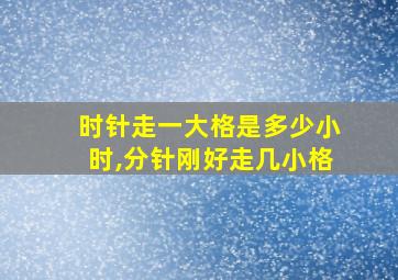 时针走一大格是多少小时,分针刚好走几小格