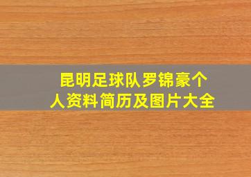 昆明足球队罗锦豪个人资料简历及图片大全