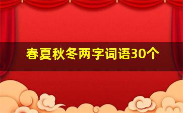 春夏秋冬两字词语30个