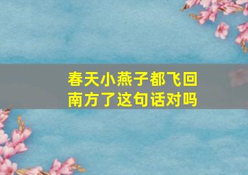 春天小燕子都飞回南方了这句话对吗