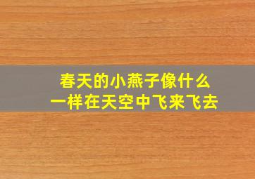 春天的小燕子像什么一样在天空中飞来飞去