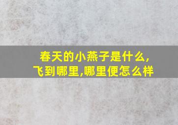 春天的小燕子是什么,飞到哪里,哪里便怎么样