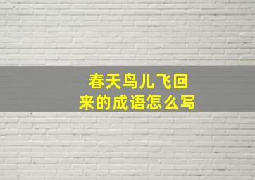 春天鸟儿飞回来的成语怎么写