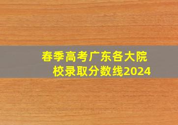 春季高考广东各大院校录取分数线2024