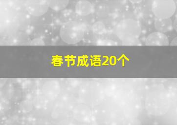 春节成语20个