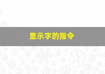 显示字的指令