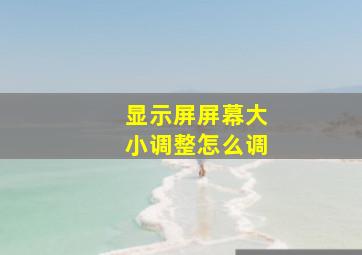 显示屏屏幕大小调整怎么调